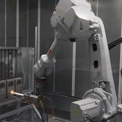 Robot applying HVOF thermal spray coating